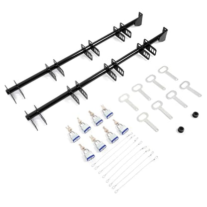 ECOTRIC 4 Place Trimmer Rack Holders for Landscape Truck Trailer Enclosed - color: 4 Locking Positions