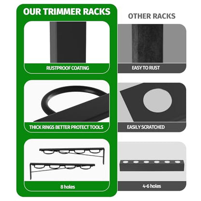 Utility Trailer Tool Rack,Trailer Racks for Lawn Equipment with 8 Tool Holes,Handle Tool Shovel Holder Rack for Truck,Heavy-Duty Landscape Accessories
