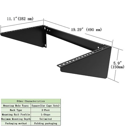 6U Vertical Wall Mount Rack-Heavy Duty 125 Capacity | Small Server Rack Mounting for 19 inches IT, AV, Studio, Network Equipment (6U150)