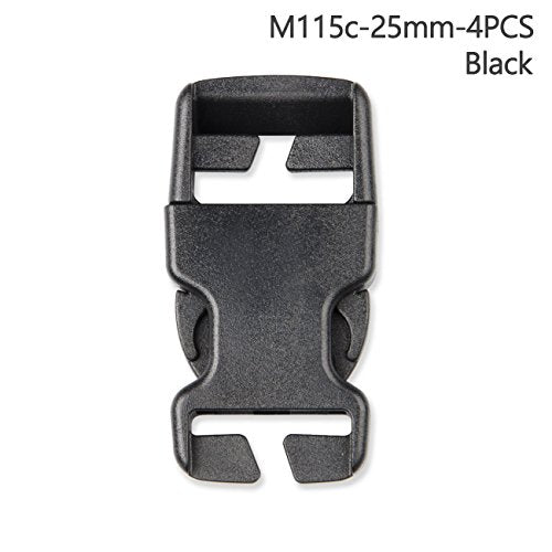 DYZD Plastic Buckle Repair Kit Quick Release Buckles No Sewing Required for Backpack Bag (4pcs Black,25 mm) - color: 4pcs Black