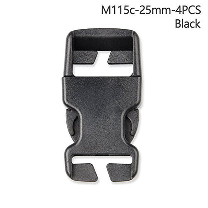 DYZD Plastic Buckle Repair Kit Quick Release Buckles No Sewing Required for Backpack Bag (4pcs Black,25 mm) - color: 4pcs Black