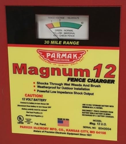 Parmak MAG12-UO 12-Volt Magnum Low Impedance Battery Operated 30-Mile Range Electric Fence Charger, Multi, Twin