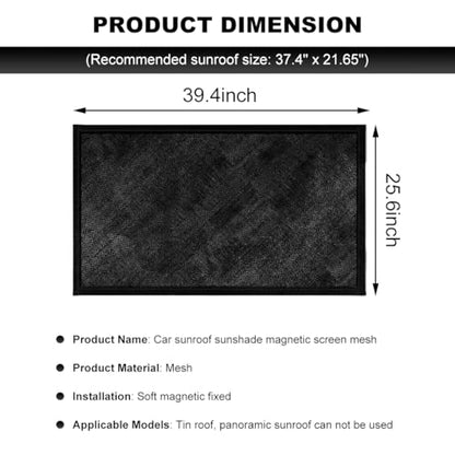 Car Sunroof Sun Shade, Magnetic Quick Install UV Sun Protection Auto Roof Screen Cover for Overnight Camping, Breathable Sunshade Mesh for Vehicle Moonroof and Side Window
