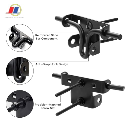 Slide Bolt Gate Latch, Fence Gate Lock, 6.5 Inch, Black - size: Sliding Rod Type