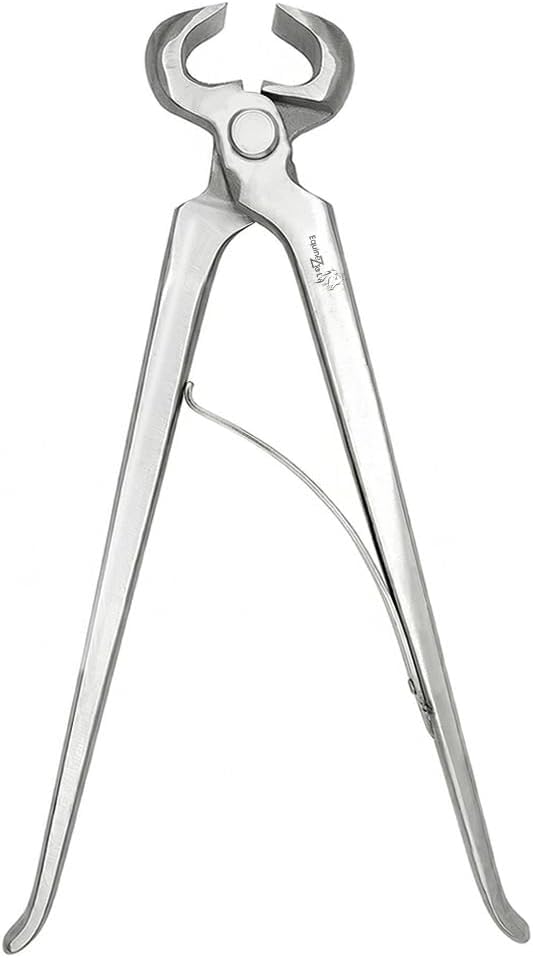 12” Hoof Nipper Spring Loaded Farrier Tool – Vanadium Steel, Dull Finish – Heavy-Duty Horse Hoof Trimming Tool for Farriers, Blacksmiths, Equine Hoof Care, Shoeing, Trimming, and Maintenance - size: 12 Inch