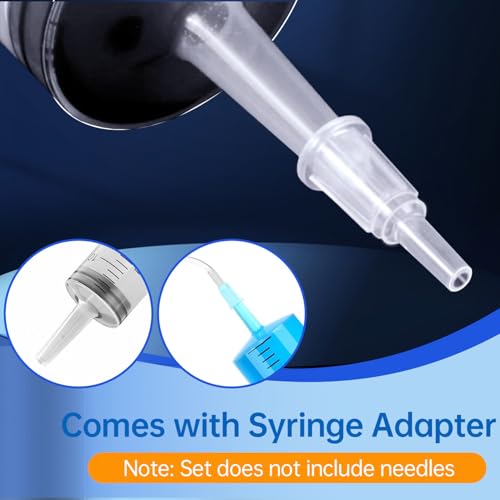 200cc Plastic Syringe - Large Syringe for Liquid with 40" Tubing, Syringes for Liquid, 4 Pack - size: 200ml