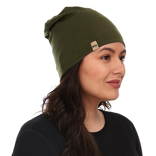 Minus33 Merino Wool Micro Weight Reversible Beanie - color: Tan 499 / Olive Drab