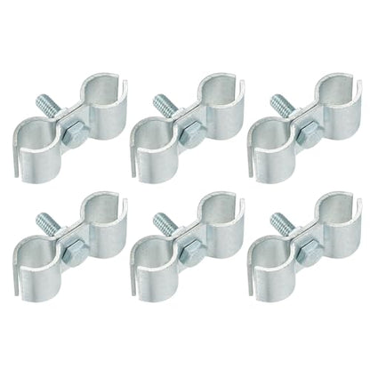 HARFINGTON 6pcs Chain Link Fence Panel Clamps 9/16" Galvanized Dog Kennel Clamps Fence Connector Temporary Dog Cage Hardware Parts with Bolts and Nuts for Round Pipe Panel Frame Cage - size: 9/16"