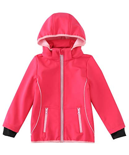 M2C Girls Hooded Fleece Lined Waterproof Windproof Jacket - color: Rose, size: 5T