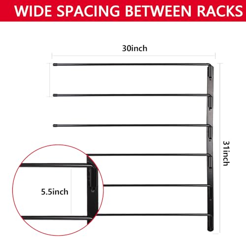 TOMESHA Saddle Pad Rack-Horse Blanket Holder,Extra-Long Rack Arms for Various Accessories,Heavy Duty 180 Degree Swing-Out Wall Mount,Six (6) Well-Spaced,Storage Rack Stand Wall Mount