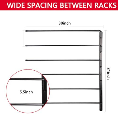 TOMESHA Saddle Pad Rack-Horse Blanket Holder,Extra-Long Rack Arms for Various Accessories,Heavy Duty 180 Degree Swing-Out Wall Mount,Six (6) Well-Spaced,Storage Rack Stand Wall Mount