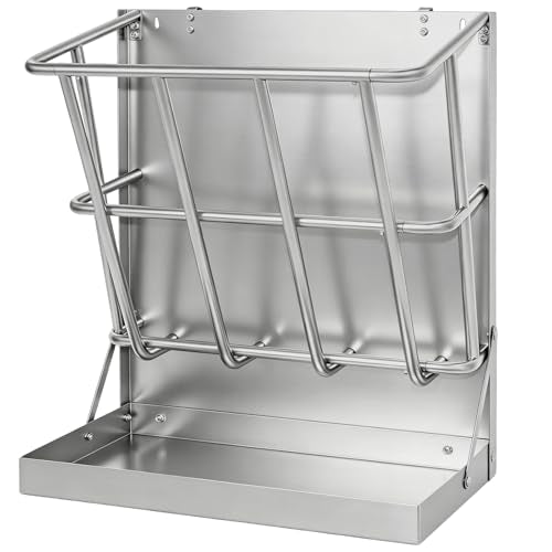 2 in 1 Wall Mount Hay and Grain Feeder, 25 Gallons Livestock Feeder - color: Silver