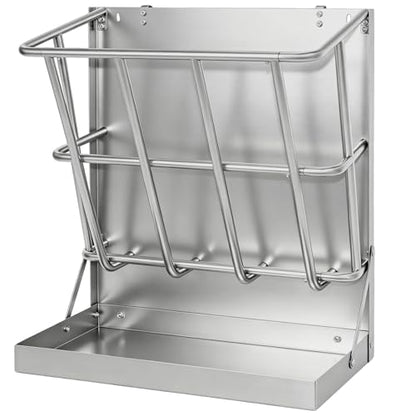 2 in 1 Wall Mount Hay and Grain Feeder, 25 Gallons Livestock Feeder - color: Silver