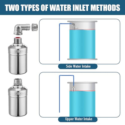 MorningRo 4 Pack Water Float Valve 1/2" to 3/4'' Auto Shut off Water Tank Float Valve 304 Stainless Steel Fully Automatic Level Control for Pool, Livestock Troughs (Regular Style) - style: Regular Style