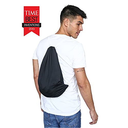 Quikflip 2-in-1 Reversible Backpack Hoodie (As Seen on SHARK TANK) Unisex Full-Zip Hero Hoodie Lite - color: Black, size: Small
