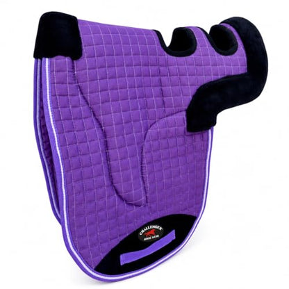 Horse Contoured Fleece Lined Quilted English Saddle Pad Black 72153 - color: Purple