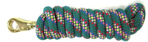 Hamilton Extra Heavy Poly Rope Lead with Bull Snap, Teal Blue Confetti Weave, 5/8" Thick x 10' Long - color: Confetti Teal