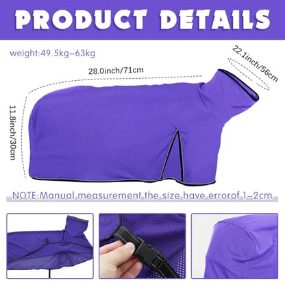 Silkfly 2 Pcs Sheep Blanket Mesh Medium Goat Blanket with Mesh Butt and Adjustable Belly Strap Fits Lambs 110-140 Lbs for Show Lambs, Offers Effective Protection from Fly Bites (Purple) - color: Purple