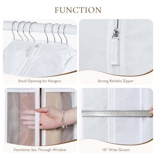 Univivi 50 Inch Cotton Hanging Clothes Bag for Storage 4 Pack, White - size: 50 Inch - 4 Pack