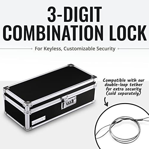 Vaultz Locking Medicine Storage Box, Combo Lock, 3.75x11.88x5.25, Black - color: Black