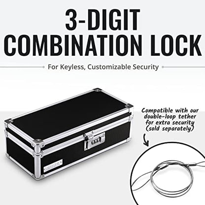 Vaultz Locking Medicine Storage Box, Combo Lock, 3.75x11.88x5.25, Black - color: Black