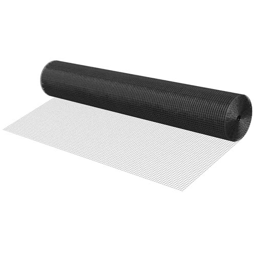 VEVOR Hardware Cloth 60 in x 100 ft, 1/2 in 19 Gauge Galvanized Wire Mesh Roll, Weather-Resistant Vinyl Coated Chicken Wire Fencing, Heavy Duty Welded Garden Plant Fencing for Rabbit Cage Snake Fence - size: 60in*100ft