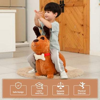 INPANY Bouncy Horse, Brown Dog Hopper Toys with Ultra Thick Plush, Gift Toy - color: Dog