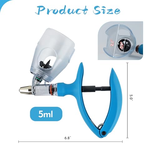 5ml Livestock Syringe Automatic Self Refill Continuous Adjustable Bottle Attachment Livestock Animal Syringe for Cattle Goat Pig Cow Chickens Poultry - size: Bottle Mount