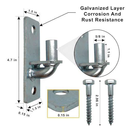 4 Pcs Wall Mount Gate Hinge, Farm Gate Hinges Chain Link Fence Gate Hinge - size: 4 Pack