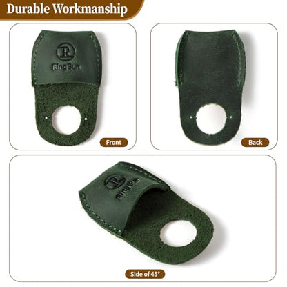 Ringsun Thumb Guard Wood Carving Tools, Leather Finger Protector, Handmade Carpenter Working Carving Kit Accessories Green - color: Green