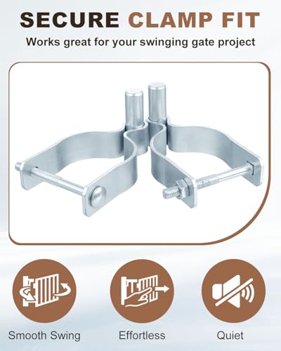 4 PCS Chain Link Fence Gate Male Hinges,Fits 2-3/8" OD Post/Pipe, 5/8" Pin