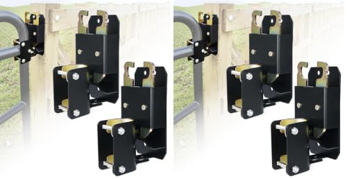 2 Way Farm Gate Latch, 2PC Heavy-Duty Lockable Fence Latch with Self-Locking Nut, Black Livestock Gate Latch Compatible with Pastures, Stables, Ranches, Horse Corrals,Farms (Pack of 2) - size: 2PC (Pack of 2)
