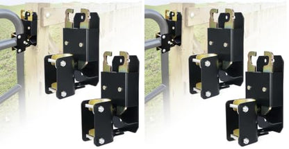 2 Way Farm Gate Latch, 2PC Heavy-Duty Lockable Fence Latch with Self-Locking Nut, Black Livestock Gate Latch Compatible with Pastures, Stables, Ranches, Horse Corrals,Farms (Pack of 2) - size: 2PC (Pack of 2)