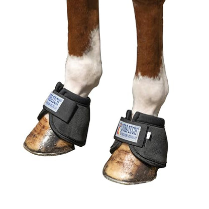 Dura-Tech Ballistic Bell Boots for Horses | Ballistic Nylon Outer | Neoprene Cushioning | Rub-Free Design | Secure Fit for Active Horses - size: Medium