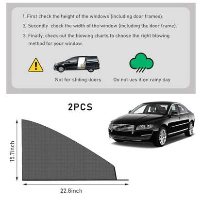 povtii 2 PCS Car Window Shades, Breathable Mesh Side Window Sun Shade Blocker for Privacy Blackout, Auto Window Screen UV Protection Cover for Baby Family Pet, Car Accessories (Car Front 22.8"×15.7") - color: Car Front 22.8"×15.7"