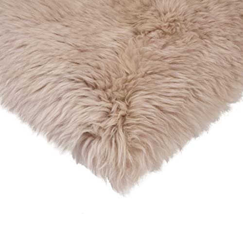 Natural Sheepskin Chair Pad, Non-Slip, Taupe, 4 Pack - color: Taupe, size: 4 Count (Pack of 1)