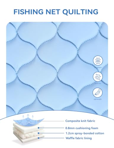 Harrison Howard English Saddle Pad for Horses, Cushioned Breathable Riding Pad, High Wither Contoured All Purpose - color: Ice Blue