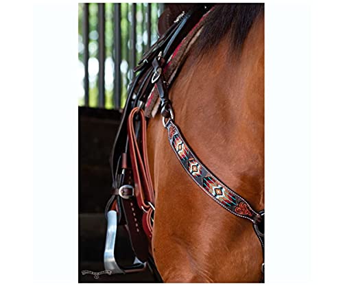 Circle Y Distressed Southwestern Beaded Breast Collar for Horse