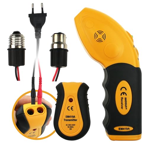 allsun AC 100-120V Circuit Finder Non-Contact Voltage Sensor Auto-Sensing Receiver Transmitter Locates AC Circuits Fuses - style: EM419A-110V US Plug