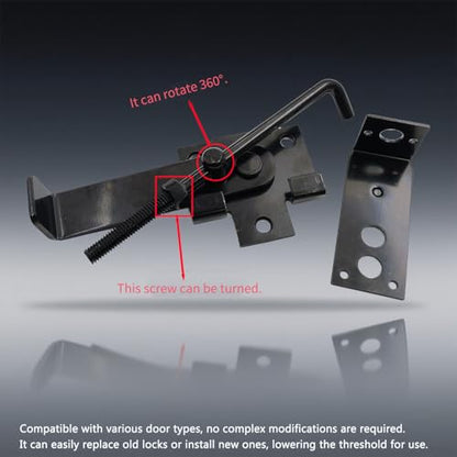Jamb Latch Fits Barn Door Frames, 1 Pcs Zinc Barn Door Jamb Latch with Hook, Cam Latch Sliding Door, Barn Door Lock Flip Latch Hardware