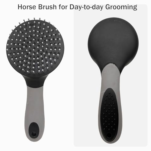 Horse Mane & Tail Combs Horse Brushes Shedding Brush Grooming Tool for Equine Long Haired Dogs (Black) - color: Black
