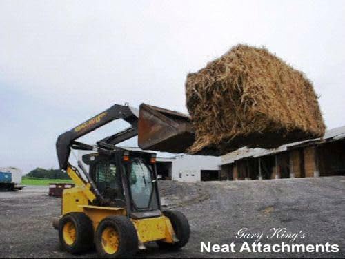 Bucket Hay Bale Spear Attachment w/ 3 x 43" Prongs. Rated 3000 Lb - Sr.2 - size: 3 x 43"