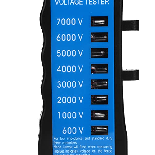Zunate Electrical Fence Voltage Tester, Electric Fence Fault Finder Voltmeter High Voltage 600-7000V Gardening Tools, Portable Multi Light Voltage Detection for Farm Supply