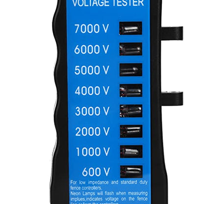 Zunate Electrical Fence Voltage Tester, Electric Fence Fault Finder Voltmeter High Voltage 600-7000V Gardening Tools, Portable Multi Light Voltage Detection for Farm Supply