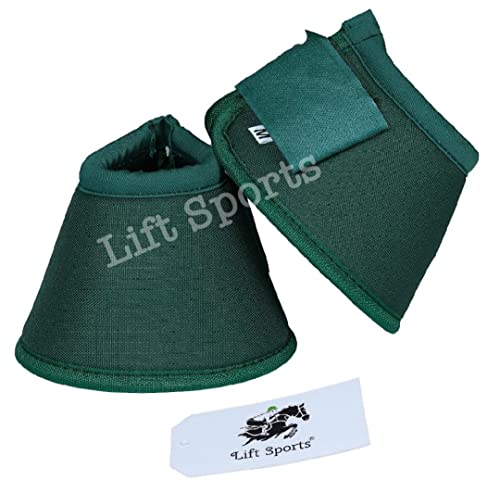 Horse Bell Boots 8 Colors Over Reach No Turn Bell Boots Wrap Tack Protection Equine (Large, Pink)