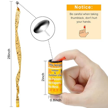 Outdoor Fly Trap Indoor Hanging 40pk, Sticky Fly Strips Tape Paper for Home - size: 40 pack