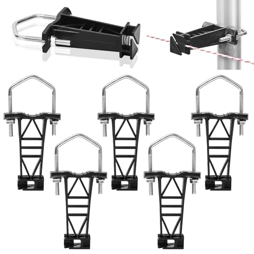 100 Pcs Tube Post Insulator for Electric Fence,Fits Square/Round Post,Black - color: Black, size: 100 Pack