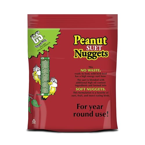 C&S Peanut Flavor Suet Nuggets, Bird Suet for Woodpeckers, 27 Ounces - size: 1.69 Pound (Pack of 1)