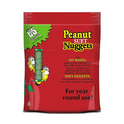 C&S Peanut Flavor Suet Nuggets, Bird Suet for Woodpeckers, 27 Ounces - size: 1.69 Pound (Pack of 1)