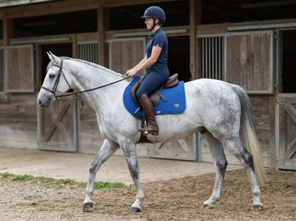 Horse Contoured English Quilted Lightweight All-Purpose Saddle Pad 72TS34 - color: Blue